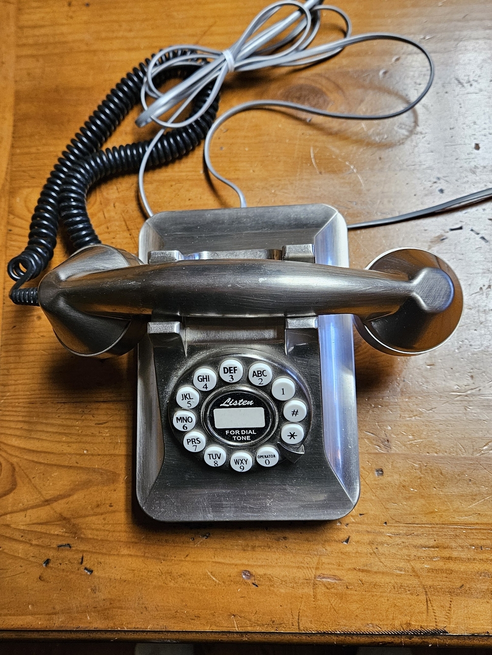 Silver 1950s Style Vintage Touch Tone Phone
